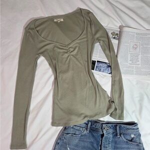 Madewell Women's Olive Long Sleeve Top